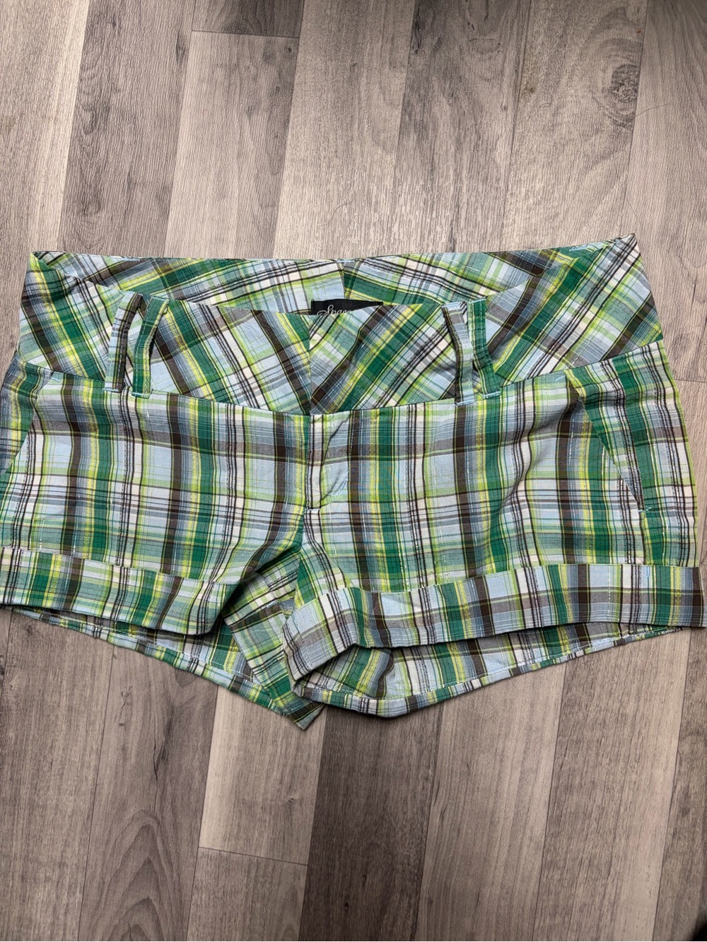 Y2k space girls Plaid Green Multi Women’s Shorts